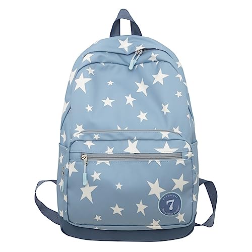 Review de Mochila salir - los mas comprados. 34 HEGZA Mochila Escolar para Estudiantes de Escuela Secundaria Femenina Serie Ins Sen Mochila de Viaje de Salida de Gran Capacidad Mochila con Estampado de Estrellas,Blue