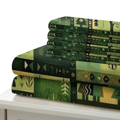 Housse de couette patchwork vert 135x200 avec ses taies d'oreiller - 7