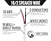 Voltive 16/2 Speaker Wire - 16 AWG/Gauge 2 Conductor - UL Listed in Wall (CL2/CL3) and Outdoor/In Ground (Direct Burial) Rated - Oxygen-Free Copper (OFC) - 100 Foot Spool - White