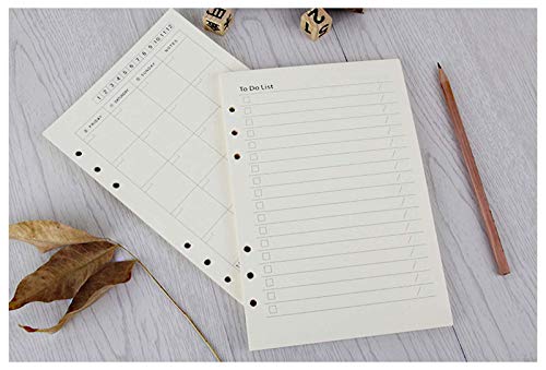 Elonglin — Papel pontilhado A5 recarregável + papel forrado + papel em branco, inserções de agenda d