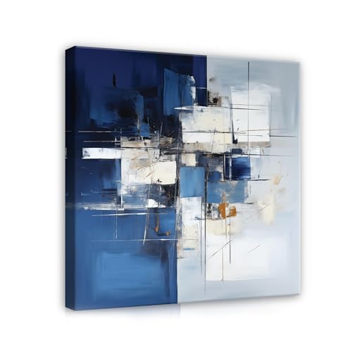 WallArena - Quadri su tela - Astratto blu - 80x80 cm Quadri su tela - Immagine su tela - Quadro XXL grande Immagini murali per soggiorno Camera da letto Immagini per soggiorno Moderno