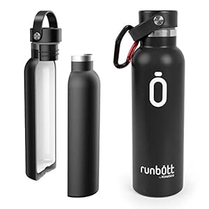 PracticDomus Runbott Thermische Waterfles 600 ml in RVS zonder BPA met interne keramische coating en dubbele laag met vacuüm. Zonder Metallic Flavor. Inclusief karabijnhaak. Kleur