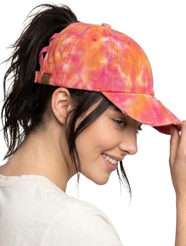 Image of Funky Junque Womens Baseball Cap Dad Hat Ponytail Messy Bun Trucker Ponycap
