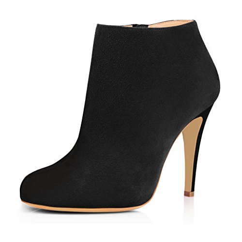 FSJ Women Fashion Almond Toe Boots Stiletto High Heels Ankle Booties Comfy Shoes Side Zipper US Size 4-15 US