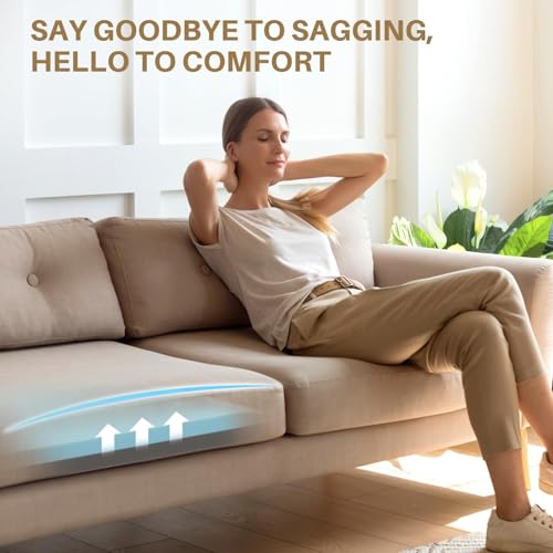 Image of Couch Cushion Support for Sagging Cushions 24''x24'', Two in One Sofa Cushion Support to Repair Sagging Seats, Lift Saggy Seats, Extend Couch's Life, Blue & Grey 1PC