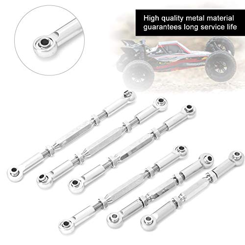 Drfeify 6Pcs Rc Car Pull Rod Set Upgraded Accessories Compatible With Ecx 1/10 2Wd Rc Hobby Car(Silver) #TOP6