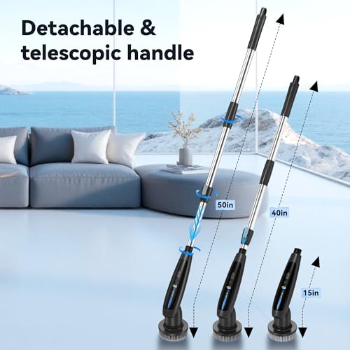 Image of Electric Spin Scrubber - Upgraded 10-in-1 IPX7 Waterproof Electric Cleaning Brush with LED Display, Gravity Sensing Dual Speed Adjustment, Suitable for Bathrooms, Kitchens, Sinks, Tiles, Cars