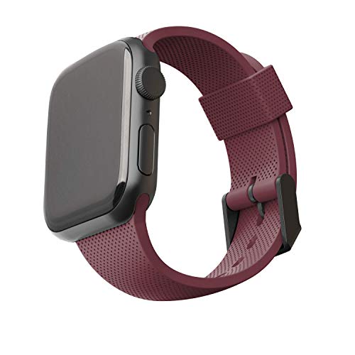 [U] by UAG Compatible with ﻿Apple Watch ﻿Band 41mm/40mm/38 mm, iWatch Series 7/6/5/4/3/2/1 & SE, Soft Stylish Dot Silicone Pattern Sport Replacement Strap, Aubergine