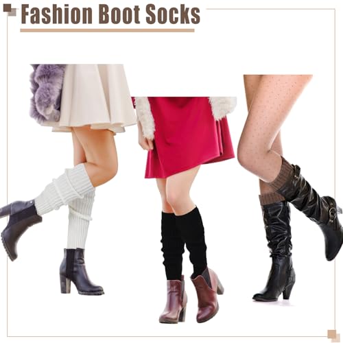 Image of Sintege 6 Pairs Kawaii Leg Warmers Japanese Style Knitted Loose Socks Leg Warmers for Girls Women Lolita Costume School