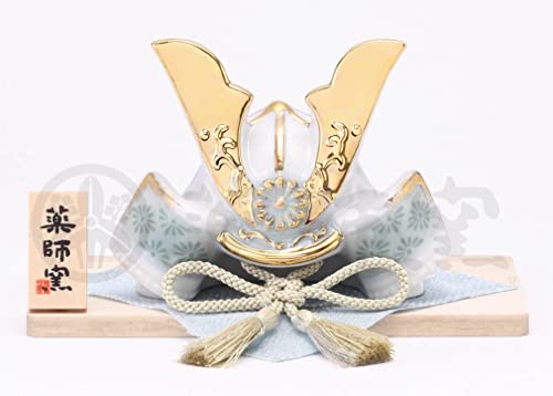 薬師窯(yakushigama) 染絵 出世 兜(白藍)のサムネイル