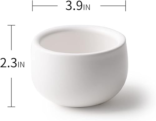 Miniatura 2 de MU MO Juego de 4 tazas de café expreso de cerámica de doble pared de 7 onzas, tazas de té de porcelana con cáscara de huevo para bebidas de café,