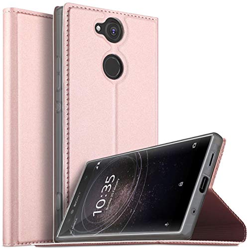 Verco Etui pour Sony Xperia XA2, Coque Pochette Portefeuille pour Housse Xperia XA2 avec Magnétique Fonction Wallet - Rose