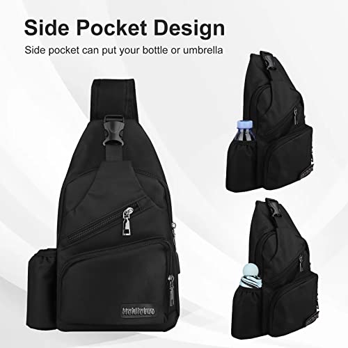 Crossbody Sling Bag, Eeekit Small Black Sling Backpack Shoulder Bag For Men Women, Waterproof Crossbody Travel Bag With Usb Charging Port And Bottle Hoder For Outdoor Hiking Walking Travel #TOP4