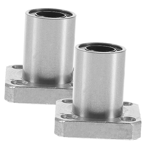 FUNOMOCYA 2pcs Linear Guide Axis Square Flange Linear Bearings Flanged Sleeve Bearings Bearing for Linear Motion Shaft Extra Long Bearings Extra Long Linear Bearings Flange Bearing Silver