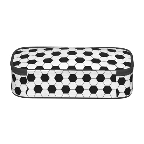 Image of Soccer Texture Pencil Case Big Capacity Storage Pencil Pouch Stationery Bags With Zipper Portable Pen Holder Box Organizer For Boys Girls Teens Student College School Office Supplies