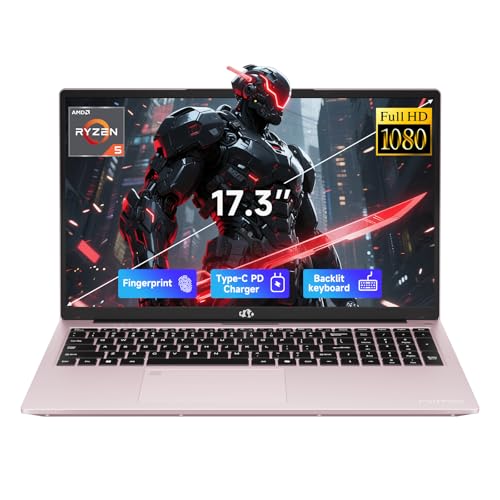 Image of NIMO 17.3 inch IPS FHD-Gaming-Laptop, AMD Ryzen 5 6600H 16GB DDR5 RAM 1TB SSD (Beat i7-1165G7 Up to 4.5GHz) Radeon 660M GPU-Computer with 100W Type-C Backlit Keyboard Fingerprint