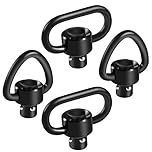 Freepi Bengor 4 Pack QD Sling Swivels, 1.25" Loop + D-Loop Quick-Disconnect Push Button for Two Point and Traditional Sling Swivel Mount Set