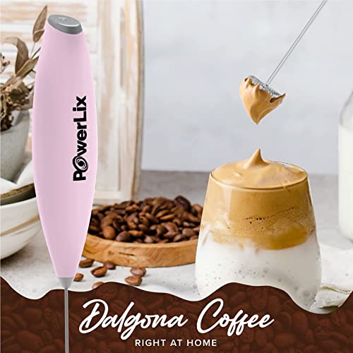 image for PowerLix Milk Frother Handheld Battery Operated Electric Foam Maker Fo