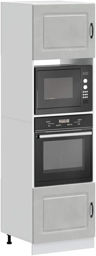 Myheimly Kitchen Cabinet Wall Cabinet Wood Material Concrete Grey Hob Cabinet 60 cm 60 x 57 x 207 cm