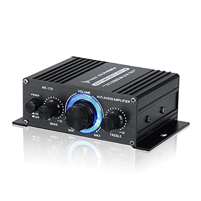 VGVGV Audio Amplifier, Class D Amplifier Power Amplifier Home Theater Amplifier 2 Channel USB/SD AUX Input for Home Theater, Car(AK170)