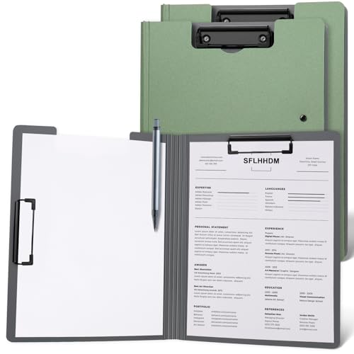 SFLHHDM クリップボード A4 バインダー 折りたたみ, 薄型 書類フォルダー, a4 クリップホルダー 発泡 2つ折り, オフィス文具, ファイル管理 便利, 両面 縦 横 筆記面ボード おしゃれ 会議パッド 文房具 書類保護, 家庭 オフィス 仕