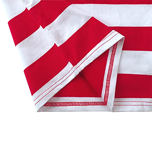 T-shirt garçon à rayures rouges et blanches en coton pour enfant de 7-8 ans - 6