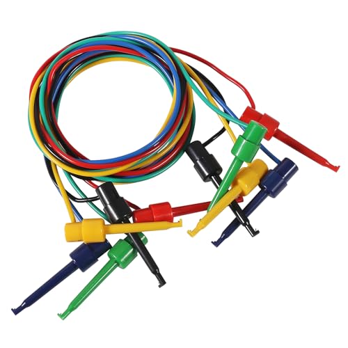 Image of 5pcs Silicone Test Leads 5PCS Test Hook to Test Hook Test Cables Wires Dual IC Test Hooks Clips for Electronic Testing (Test Hook to Test Hook)