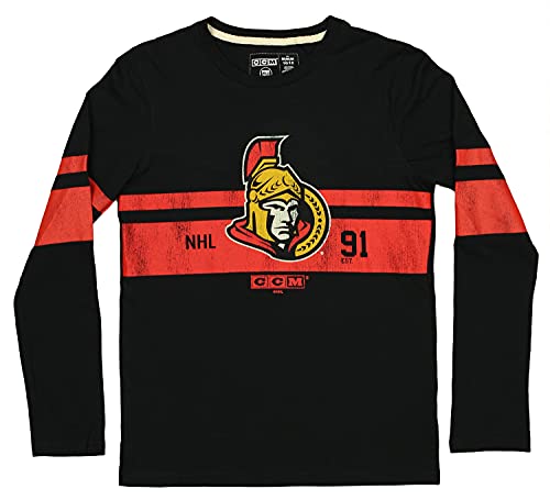 Outerstuff NHL Boys Youth (8-20) Ottawa Senators Legendary Longsleeve T-Shirt, Medium (10-12)