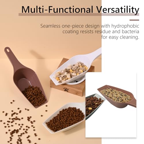 Image of Dog Food Scoop, 2 Cup Capacity Dog Food Scoop With Measuring Lines For Dog, Puppy and Cat Coffee Bean Scoop, Flour Scoop (Coffee)