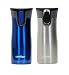 Contigo Vacuum-Insulated Stainless Steel Coffee Mug | AUTOSEAL West Loop Travel Mug, 16 oz, Stainless & Blue, 2-Pack