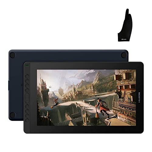 2021 HUION KAMVAS 16 Blue Graphics Drawing Tablet and Artist Glove