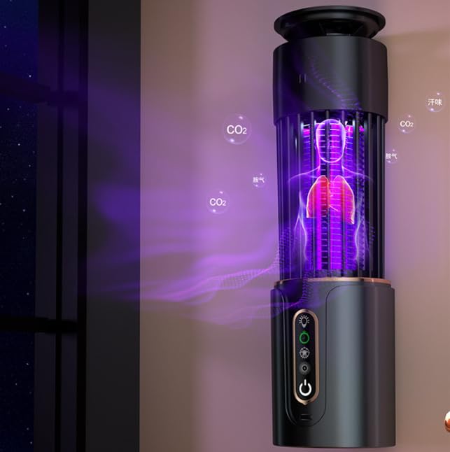 BiteGuard Elektrische Mückenfalle, 360° UV & CO₂, Akku, Wetterfest Outdoor | Elektrische Mückenfalle mit Akku & CO2-Simulation. Wetterfester 360° UV Insektenvernichter, Garten, Outdoor & Camping, 3000V.