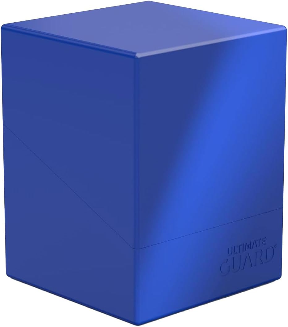 Ultimate Guard Boulder Solid 100+, Deck Case for 100 Double-Sleeved TCG Cards, Blue, Secure & Durable Storage for Trading Card Games, No Transparency