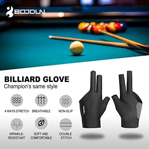 YFY Billiards Glove 3 Finger Pool Glove for Left Hand, Durable Double Stitched, Snooker Cue Sport Glove Popular Sizes for Men & Women - Thumbnail 2