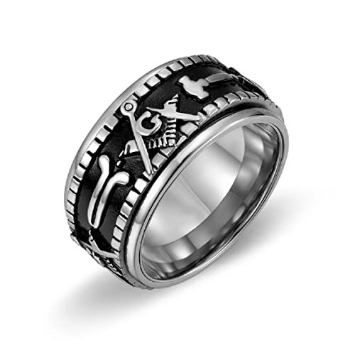 Bague de boussole maçonnique argent anneau homme cadeau unique