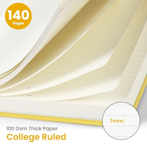 Image of Taja Lined Spiral Notebook for Work, 5.7 inchx7.9 inch Spiral Journal College Ruled
