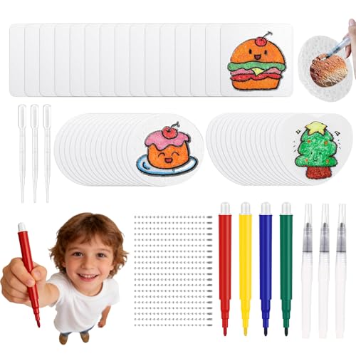 KEORHEZ 75 Pièces Kit De Peinture Texturée En Mousse Pour Enfants Comprend 45 Feuilles De Papier À Dessin Texturé Mousse Peinture 3d Convient Pour Les...
