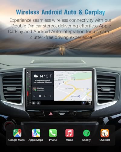 Radio para camión doble din con Carplay inalámbrico 7 pulg miniatura 4