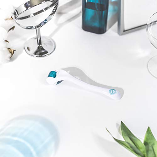 Derma Roller For Acne Scars, Hair Loss Treatment & Beard Growth - Microneedle Roller For Face 540 Titanium Micro Needles - Microdermabrasion Tool Storage Case Included #TOP6