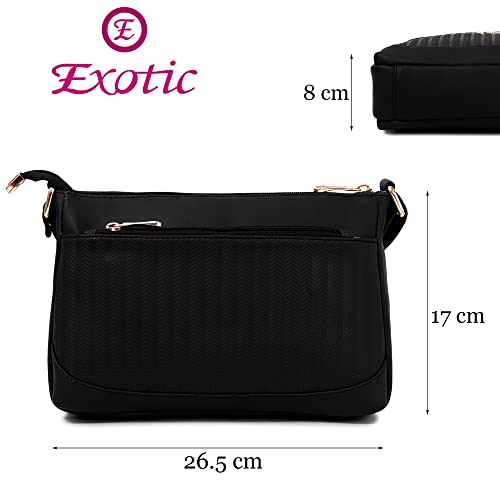 Image of EXOTIC Women's Studded Dual Tone Sling Bag -Green