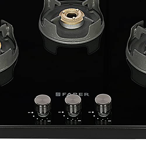 Faber 75 cm,3 Burner Gas stove (NiOS DLX 753 BB BK) Maual Ignition, Black - Image 6