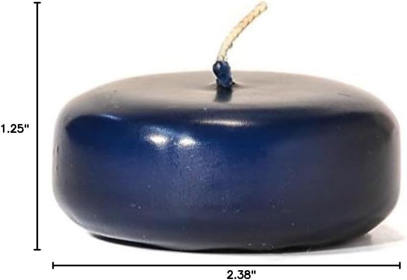 Pack of 10, 3" x 1.25" Small Disk Floating Candles Navy for Weddings, Home & Event Decoration, Relaxation, Made in US