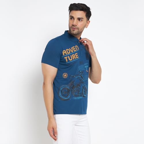 Image of Duke Stardust Men Half Sleeve Cotton T-Shirt (LF7088 Denim XL)