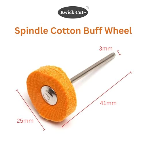 Image of Mini Cotton Buffing Wheel 25mm dia 3mm Shank 5pcs set for Jewelry, Jade, Watch, Glass & Stone Polishing | Cloth Buff Wheel for Rotary Tool, Dremel | DIY & Industrial Grade