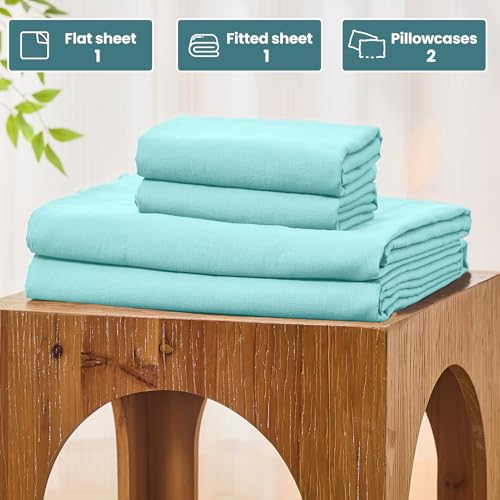 Image of Bedlifes 100% French Linen King Bed Sheet Set - 16 inch Deep Pocket, 4-Piece | Soft & Durable, Breathable & Cooling, Pure Flax Linen, OEKO-TEX Certified, Moisture-Wicking, Easy Care, Machine Washable