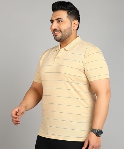 Image of INKKR Half Plus Size Men's Regular Fit Striped Tshirt