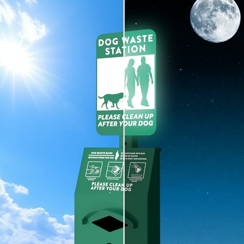 Aluminum Outdoor Dog Bag Dispenser with Pick Up After Your Dog Sign - Wall Mounted Poop Bag Dispenser for Pet Waste -Included Lock and Mounting Hardware