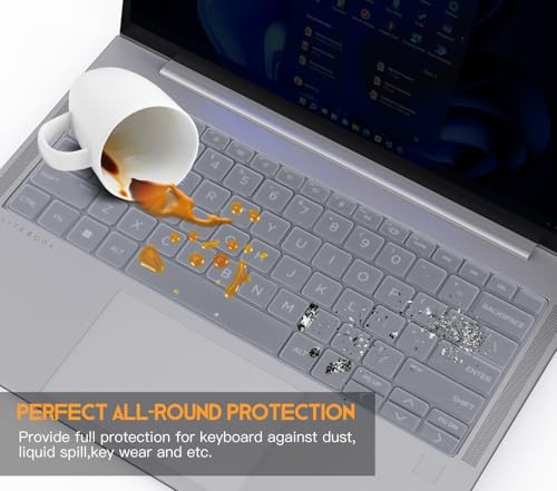 Image of RAYA Silicone Keyboard Cover for 2025 HP Elitebook X G1i /G1a & HP EliteBook 1040 G11 | Also Compatible with HP EliteBook 4 /6 /8 G1i & HP ProBook 440 /445 G11 Laptop (Transparent)