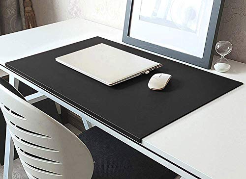 Escritorio cuero sintético, alfombrilla rectangular negra 80x40 cm