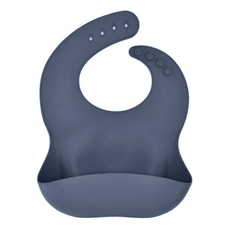 spy kids SPY KIDS® Waterproof Silicone Baby Bib – Mess-Free Feeding for Babies & Toddlers | Soft, Odor-Free, Easy to Clean | Adjustable Fit & Travel-Friendly (Dark Blue)-picture-13